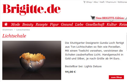 Screenshot "Brigitte.de / Geschenkefinder"